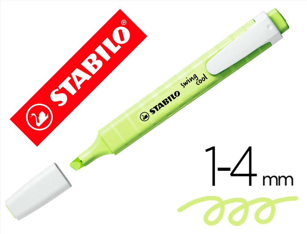 MARCADOR FLUORESCENTE STABILO SWING COOL PASTEL LIMA