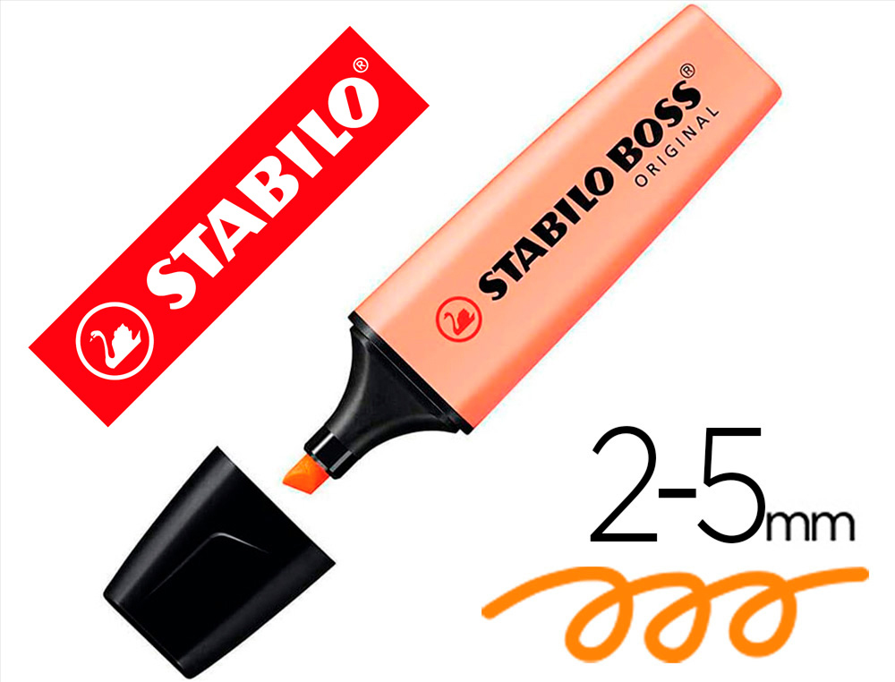 MARCADOR FLUORESCENTE STABILO BOSS 70 PASTEL LARANJA PALIDO