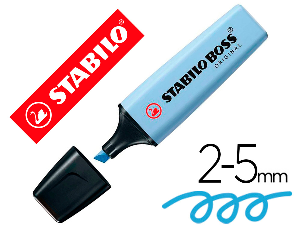 MARCADOR FLUORESCENTE STABILO BOSS 70 PASTEL AZUL VENTOSO