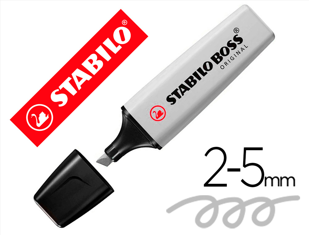MARCADOR FLUORESCENTE STABILO BOSS 70 PASTEL CINZA