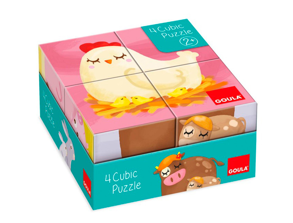 PUZZLE GOULA CUBOS DE CARTAO 6 CENAS DIFERENTES 4 PECAS