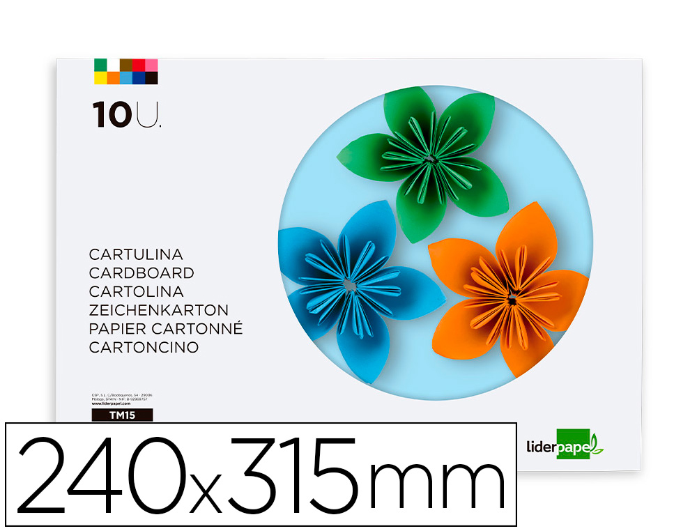 BLOCO TRABALHOS MANUAIS LIDERPAPEL CARTOLINA 240X315MM 10 FOLHAS 5 CORES NEON + 5 CORES INTENSAS