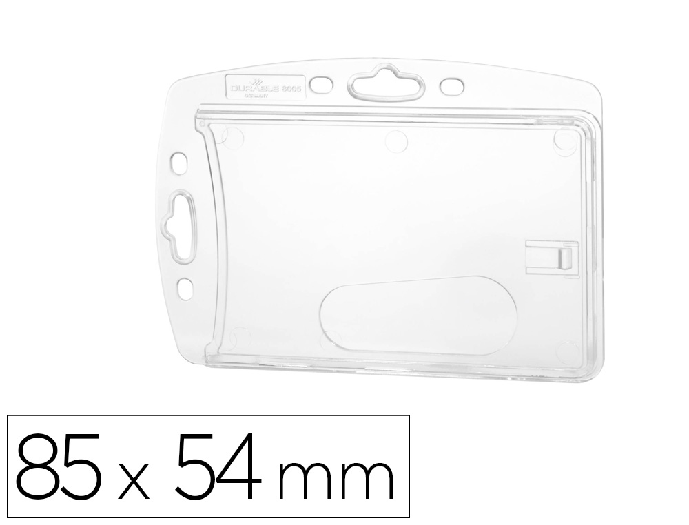 IDENTIFICADOR DURABLE RIGIDO COM PINCA 1 CARTAO PACK DE 10 IDENTIFICACAO/PASSE SEGURANCA COR TRANSPARENTE 85X54 MM