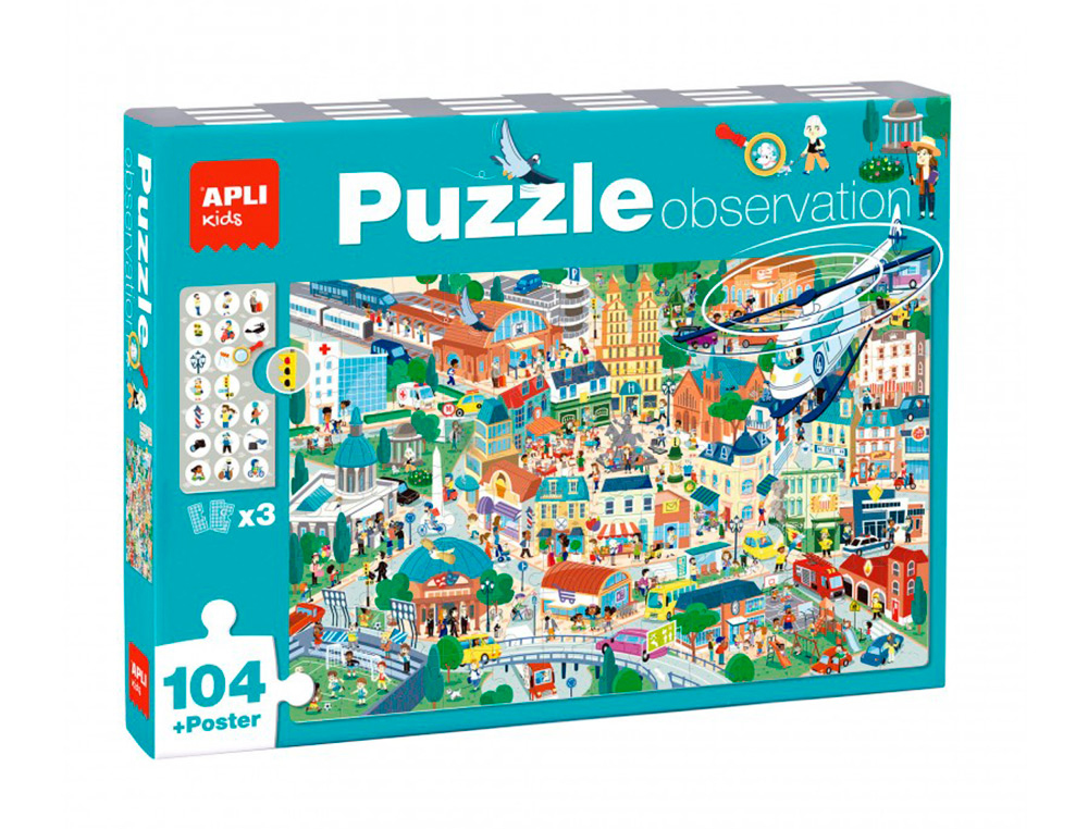 PUZZLE APLI OBSERVACAO DA CIDADE 104 PECAS TAMANHO 5X5 CM