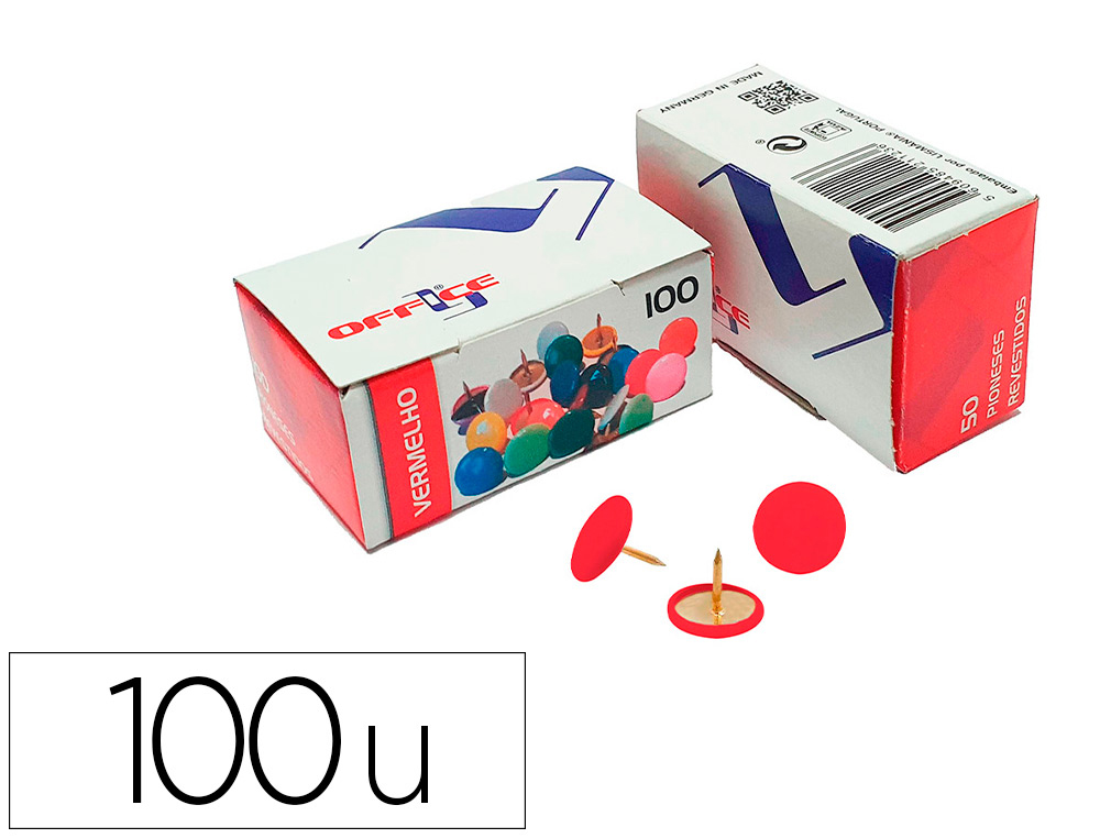 PIONESES LISMANIA OFFICE COR VERMELHO CAIXA DE 100 UNIDADES