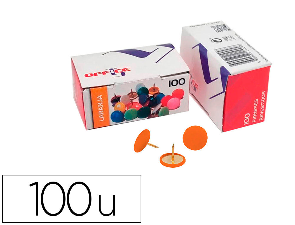 PIONESES LISMANIA OFFICE COR LARANJA CAIXA DE 100 UNIDADES