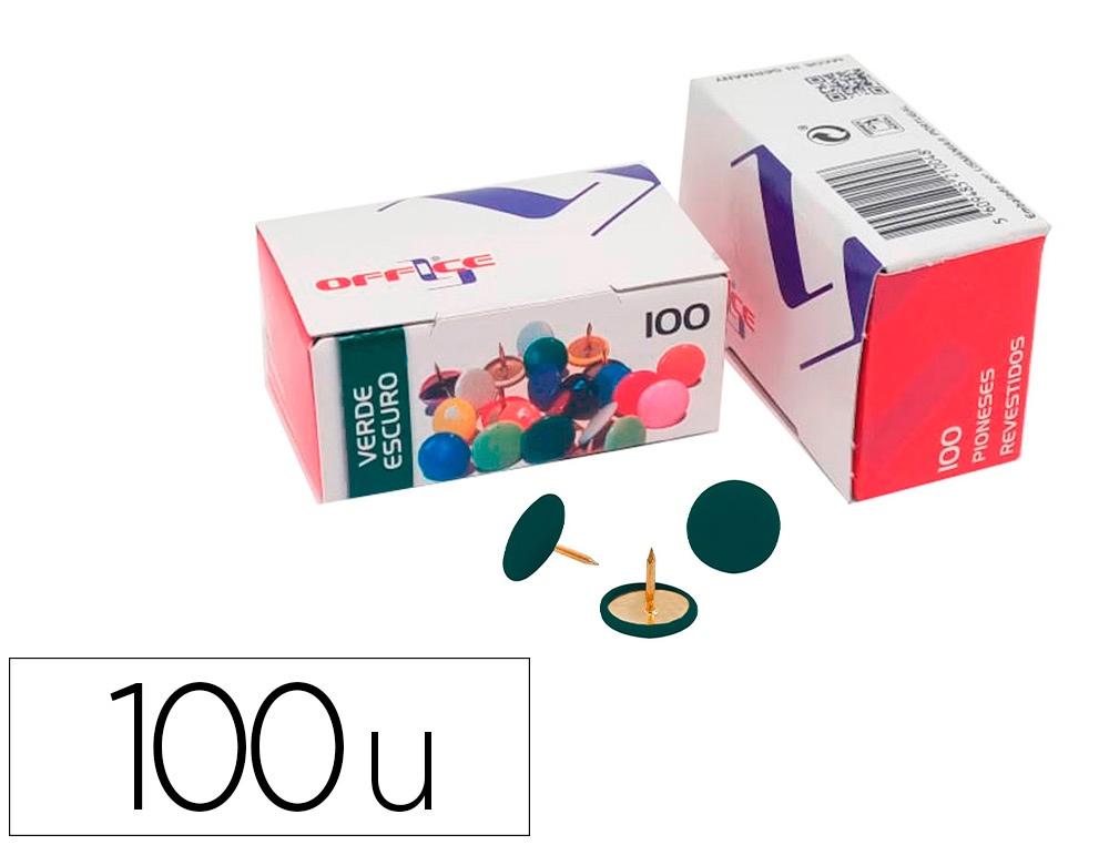 PIONESES LISMANIA OFFICE COR VERDE ESCURO CAIXA DE 100 UNIDADES