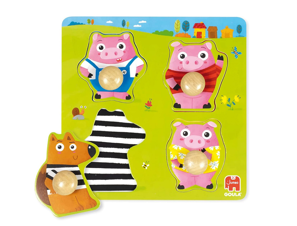 PUZZLE GOULA MADEIRA 4 PECAS OS 3 PORQUINHOS