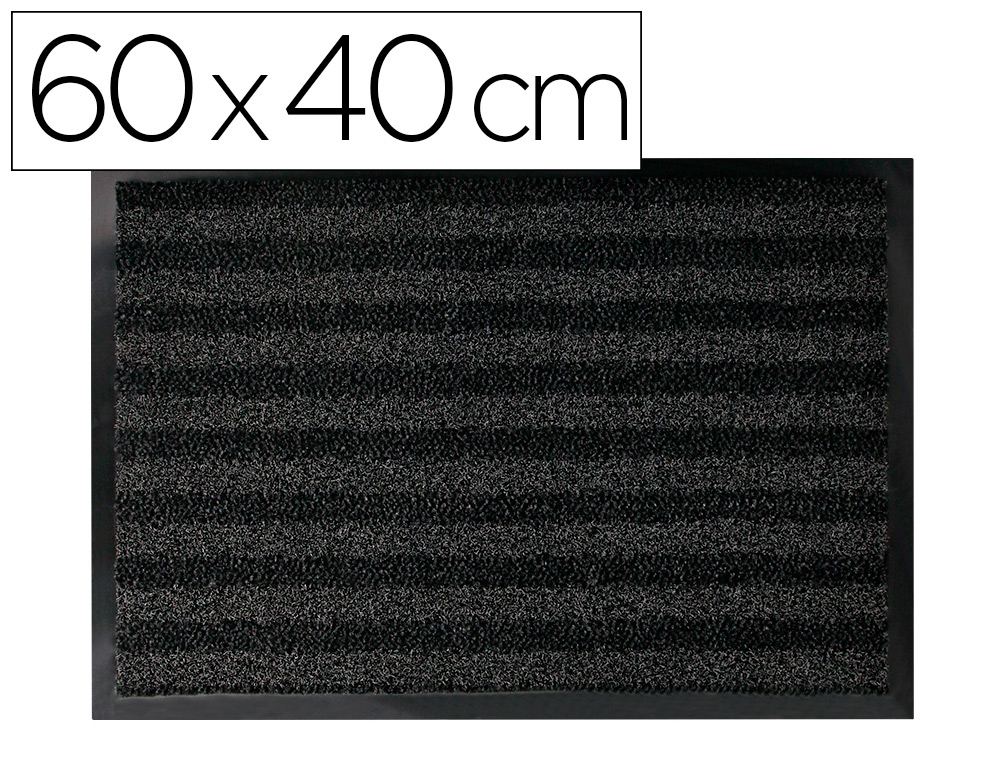 TAPETE DE CHAO Q-CONNECT PREMIUM PARA INTERIORES ANTIDESLIZANTE FIBRA POLIPROPILENO E FELTRO CINZA 60X40 CM