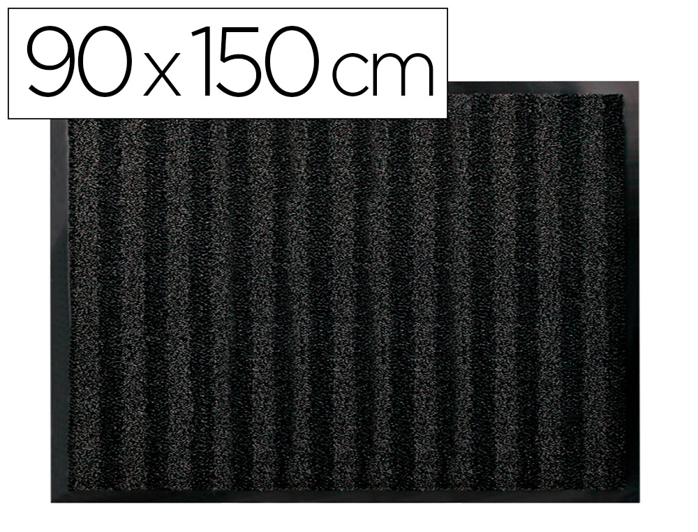 TAPETE DE CHAO Q-CONNECT PREMIUM PARA INTERIORES ANTIDESLIZANTE FIBRA POLIPROPILENO E FELTRO CINZA 90X150 CM