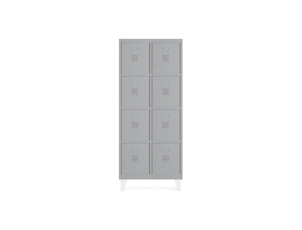 ARMARIO METALICO ROCADA 300 2 MODULOS X 4 PORTAS CINZA 620X500X1800 MM
