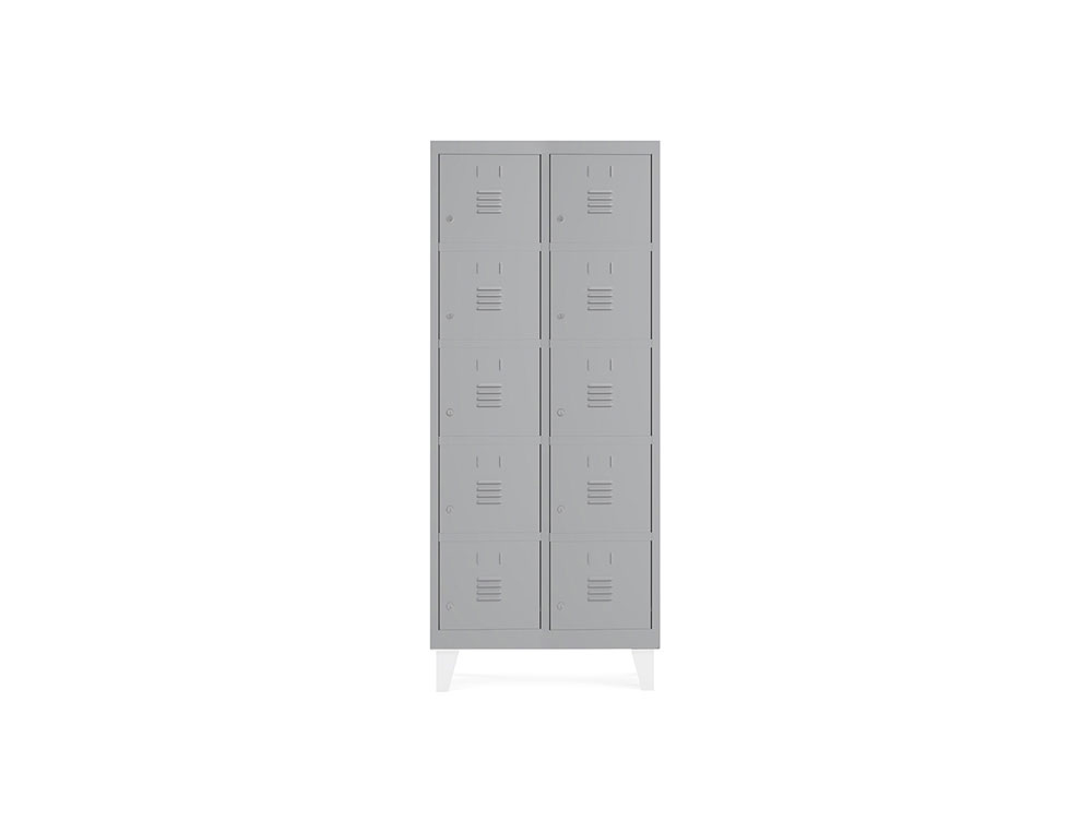 ARMARIO METALICO ROCADA 300 2 MODULOS X 5 PORTAS CINZA 620X500X1800 MM