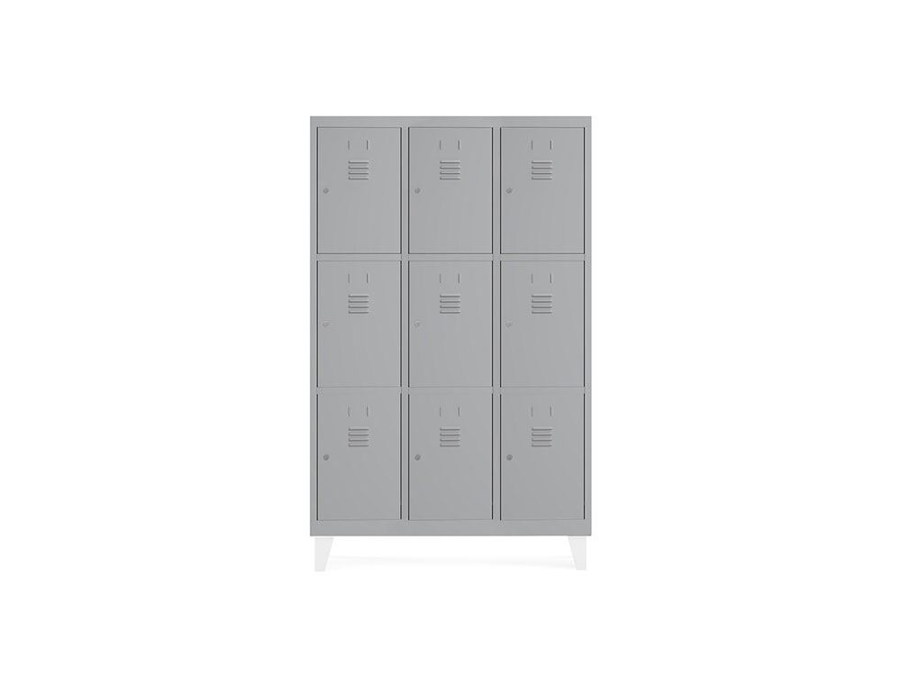 ARMARIO METALICO ROCADA 300 3 MODULOS X 3 PORTAS CINZA 910X500X1800 MM