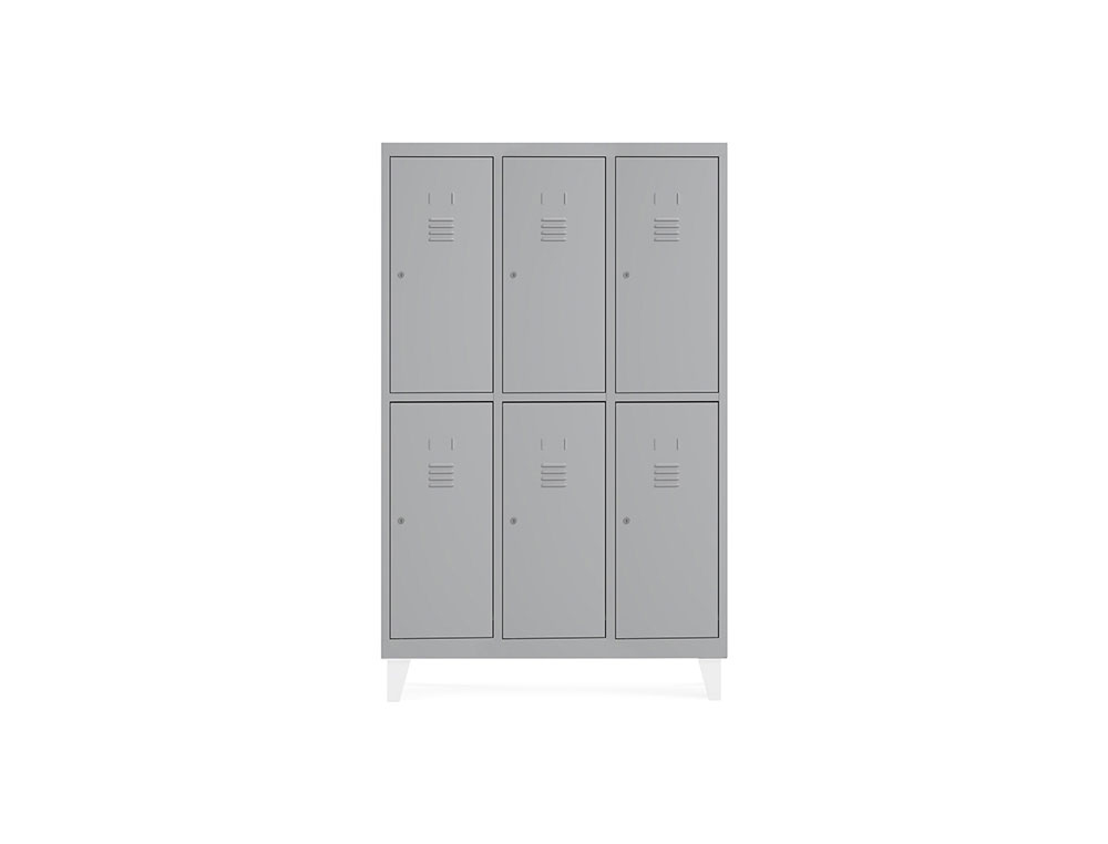 ARMARIO METALICO ROCADA 400 3 MODULOS X 2 PORTAS CINZA 1210X500X1800 MM