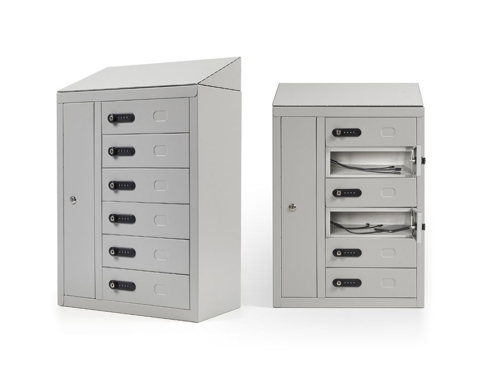 ARMARIO METALICO IORDER PARA 32 TELEMOVEIS COM FECHADURA COMBINACAO NUMERICA COR CINZA METALIZADO 280X285X500 MM