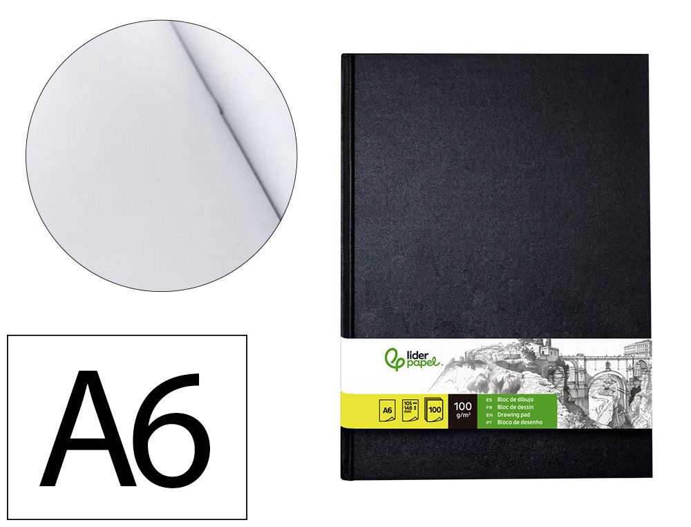 BLOCO DE ESBOCOS ENCADERNADO DIN A6 148X105 MM 100 FOLHAS 100 GR