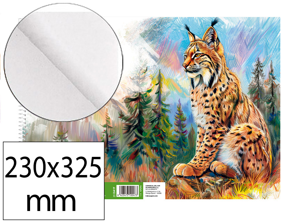BLOCO DE DESENHO LIDERPAPEL ARTISTICO NATURA ESPIRAL 230X325MM 20 FOLHAS 130 GR SEM ESQUADRIA PERFURADO