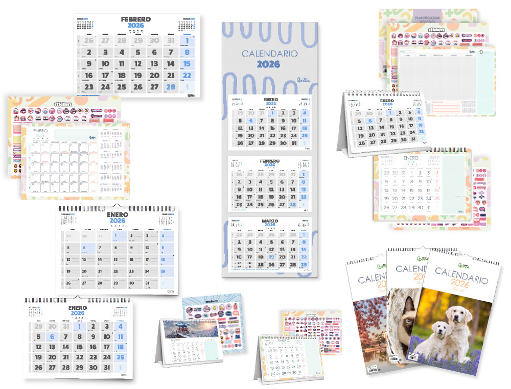 CALENDARIOS LIDERPAPEL 2026 PACK 24 UNIDADES DISEOS SURTIDOS