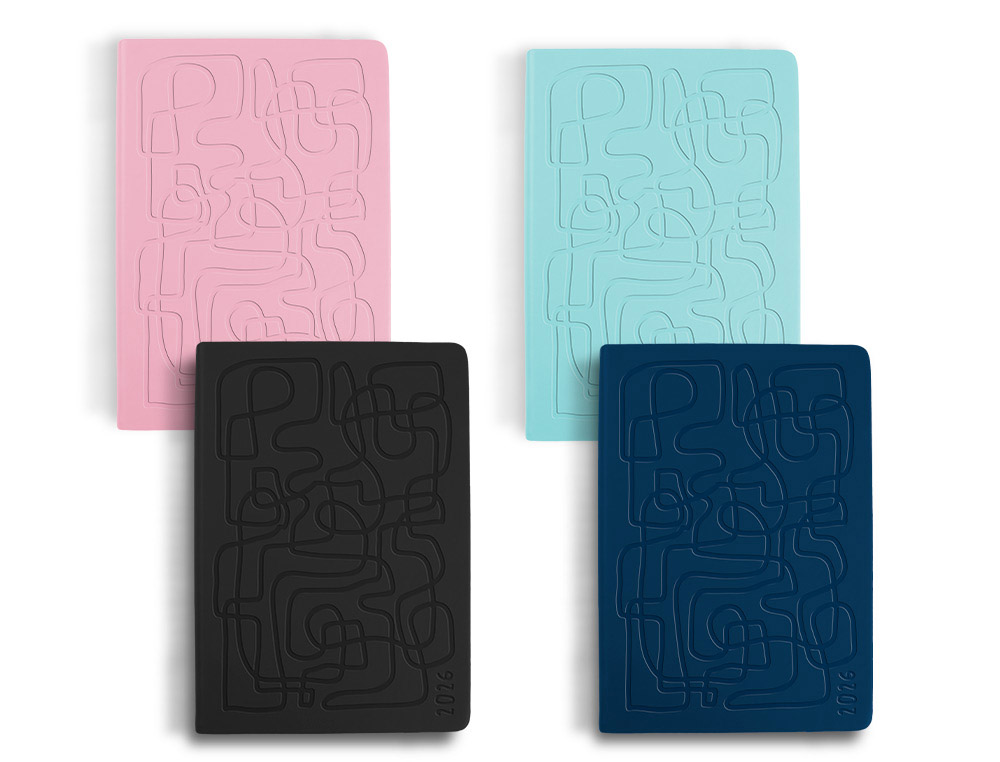 AGENDA ENCADERNADA LIDERPAPEL ICARIA EXPOSITOR 8 UNIDADES SORTIDAS