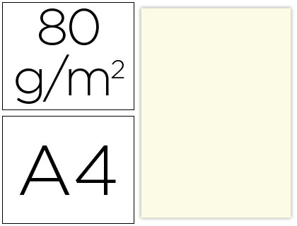 PAPEL DE COR LIDERPAPEL DIN A4 80 GR CREME EMBALAGEM DE 100 FOLHAS