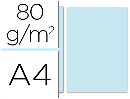 PAPEL DE COR LIDERPAPEL DIN A4 80 GR CELESTE EMBALAGEM DE 100 FOLHAS