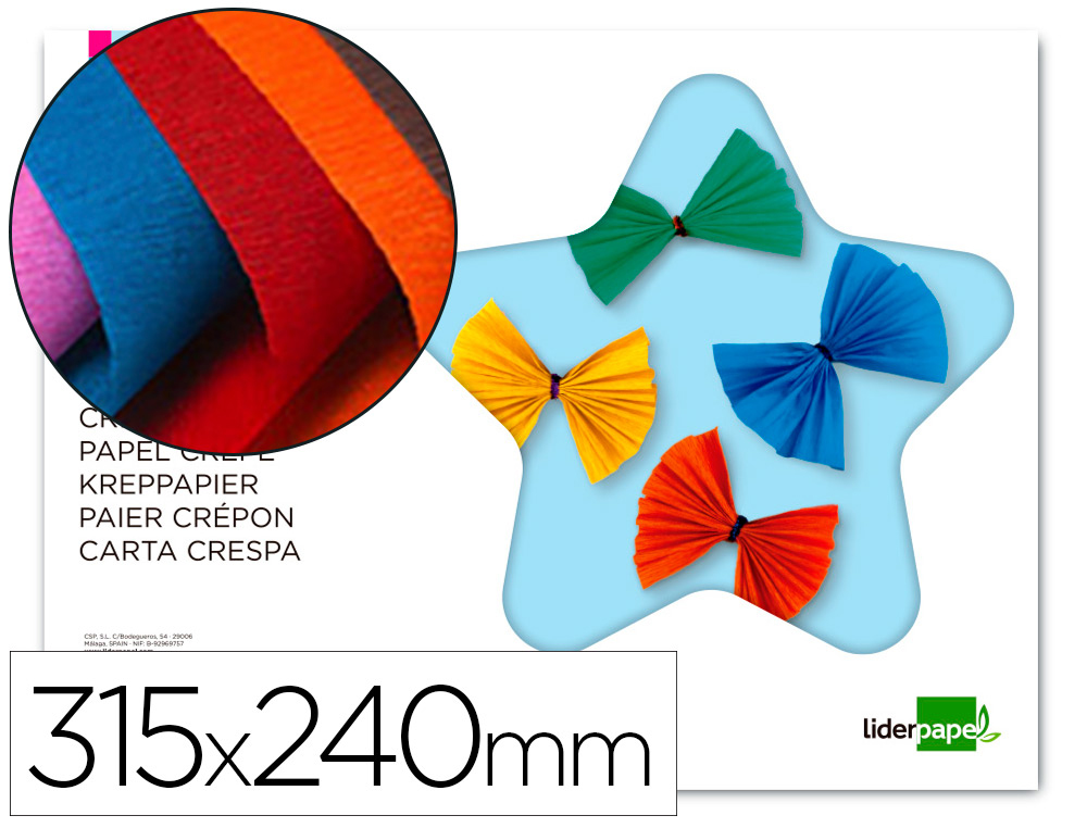 BLOCO TRABALHOS MANUAIS LIDERPAPEL FOLIO PAPEL CREPE 10 FOLHAS SORTIDAS