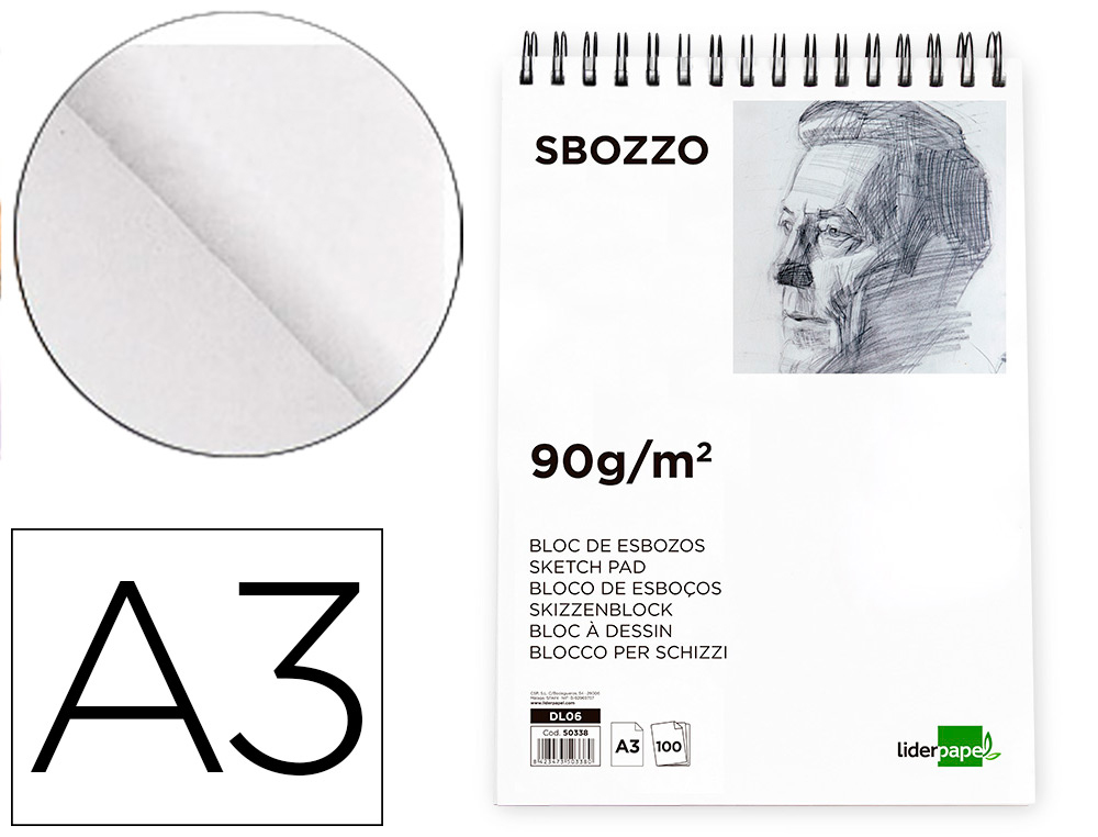 BLOCO DE ESBOCOS LIDERPAPEL DIN A3 90 GR