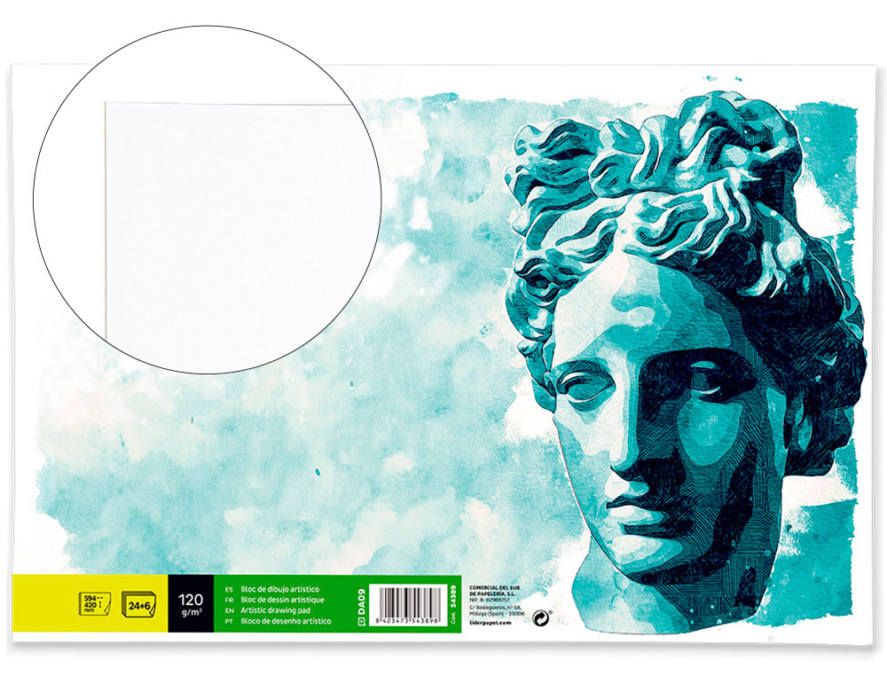 BLOCO DE DESENHO LIDERPAPEL ARTISTICO COLADO 594X420 MM DIN A2 30 FOLHAS 120G/M2 SEM ESQUADRIA