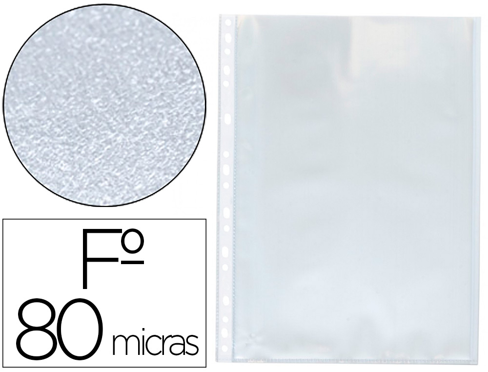 BOLSA CATALOGO/MICA Q-CONNECT FOLIO 80 MICRONS MARTELADA CAIXA DE 100 UNIDADES