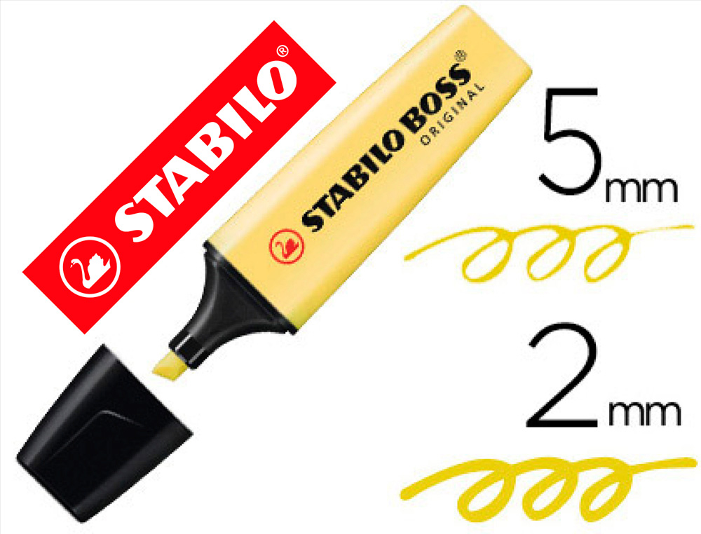MARCADOR FLUORESCENTE STABILO BOSS 70 PASTEL AMARELO CREMOSO