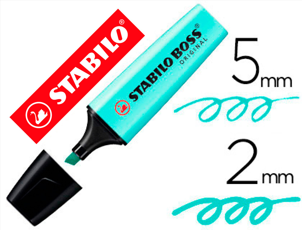 MARCADOR FLUORESCENTE STABILO BOSS 70 PASTEL TOQUE DE TURQUESA