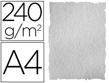 PAPEL DE COR LIDERPAPEL PERGAMINHO COM CANTOS A4 240 GR CINZA EMBALAGEM DE 10 FOLHAS