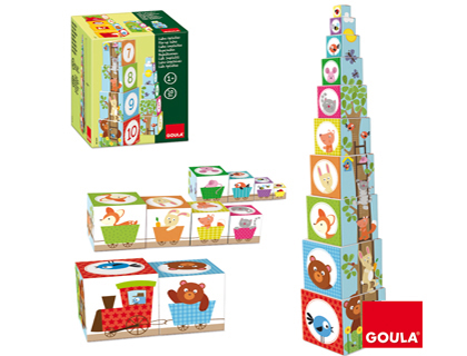 JOGO DISET DIDATICO CUBOS EMPILHAVEIS FIGURAS DO BOSQUE