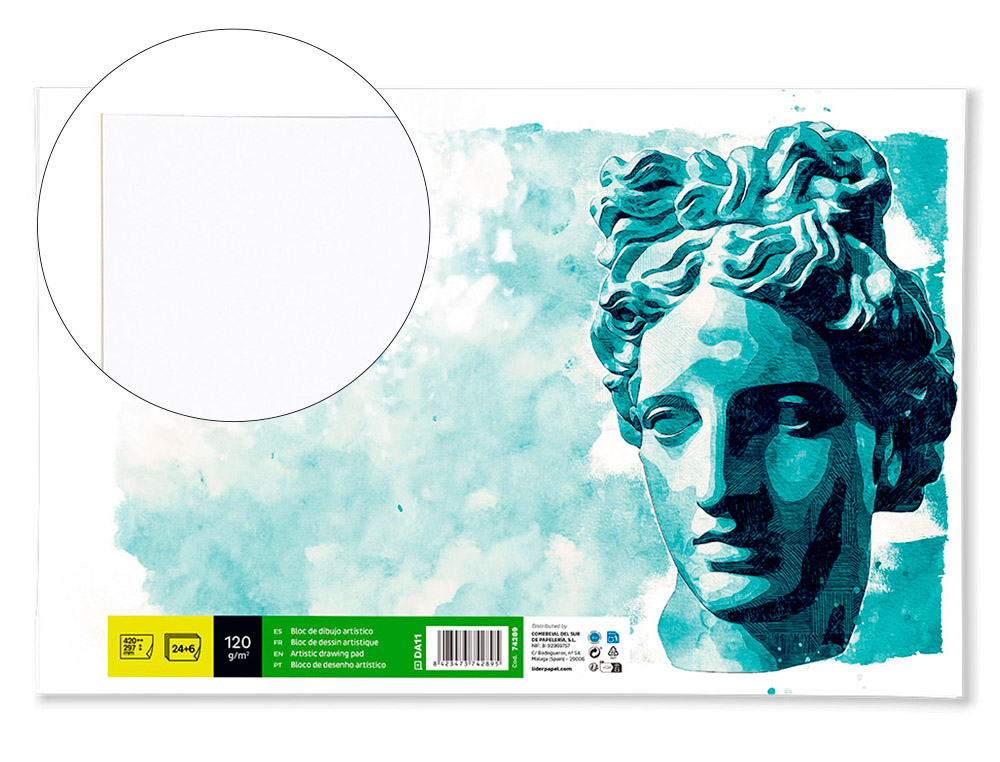 BLOCO DE DESENHO LIDERPAPEL ARTISTICO COLADO 297X420 MM DIN A3 30 FOLHAS 120G/M2 SEM ESQUADRIA