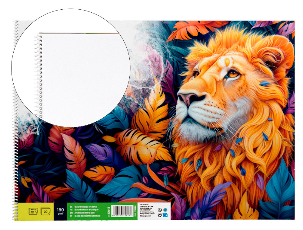 BLOCO DE DESENHO LIDERPAPEL ARTISTICO ESPIRAL 460X325MM 20 FOLHAS 180 GR SEM ESQUADRIA