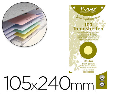 SEPARADOR EXACOMPTA CARTOLINA DE 180 GR CONJUNTO DE 100 SEPARADORES 105X240 MM COM 12 FUROS COR AMARELO