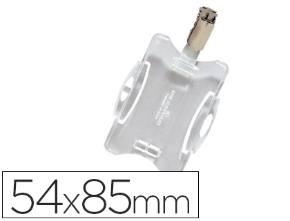 IDENTIFICADOR DURABLE COM CLIP GIRATORIO USO VERTICAL/HORIZONTAL 54X85 MM