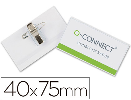 IDENTIFICADOR Q-CONNECT COM MOLA E ALFINETE KF17457 40X75 MM