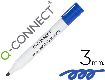 MARCADOR Q-CONNECT QUADRO BRANCO AZUL PONTA REDONDA 3.0 MM
