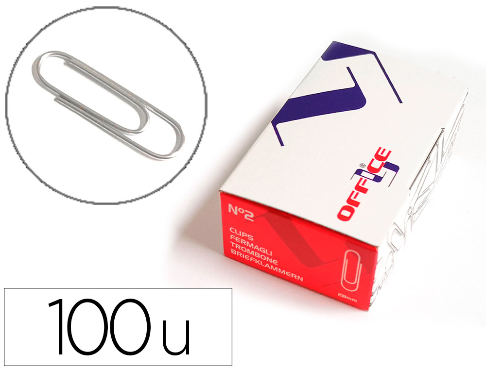 CLIPS LISMANIA L-OFFICE N2 28 MM CAIXA DE 100 UNIDADES