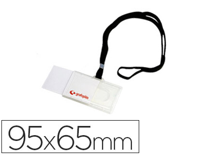 IDENTIFICADOR COM CORDAO PLANOPRETO GRAFOPLAS 65X95 MM COM ABERTURA LATERAL