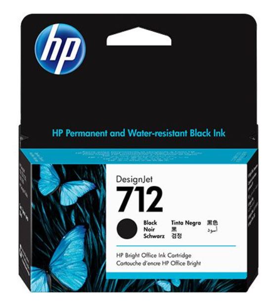 TINTEIRO HP 712XL PRETO DESIGNJET T630 80ML 3ED71A
