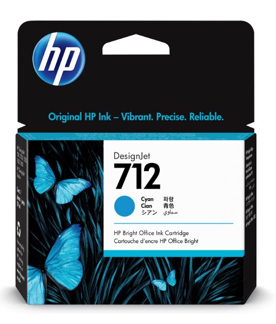 TINTEIRO HP 712 CIAN DESIGNJET T630 29ML 3ED67A